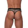 Male Power - Cock Ring Thong PIT  L/XL - Wyjątkowe stringi z elastycznym ringiem i odpinanym woreczkiem na penisa