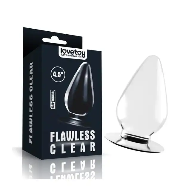 LoveToy - 4,5 Flawless Clear Anal Plug Clear - przezroczysty korek analny, średnica 6 cm!