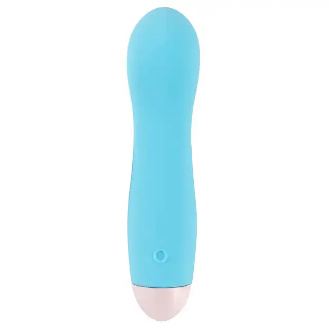 Cuties - Mini Vibrator Blue - kieszonkowy, unikatowy wibrator w kolorze błękitnym, 7 funkcji wibracji