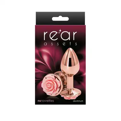 NsNovelties - Rose Buttplug Small. Plug analny w kolorze różowego złota z uroczą różyczką. 6,3 cm długości