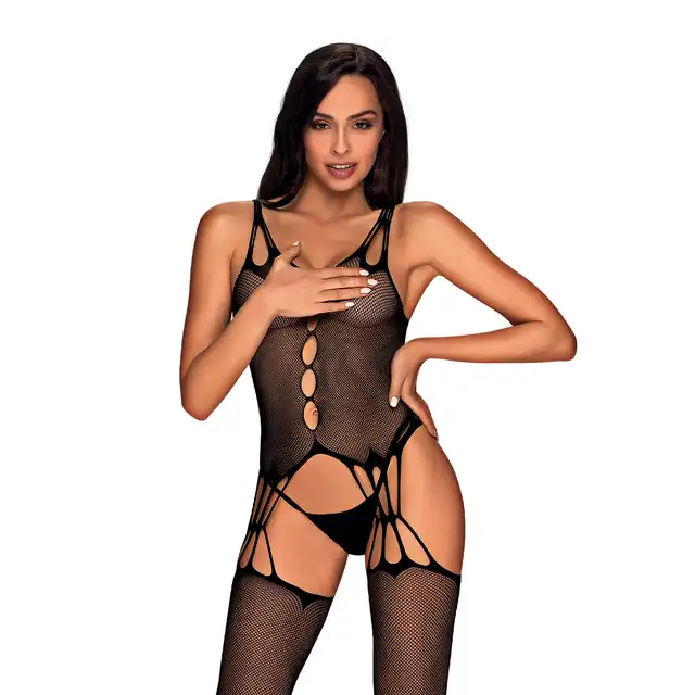 Obsessive - Bodystocking G321 S/M/L - apetyczny bodystocking z wycięciami