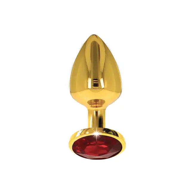 Taboom - Butt Plug With Diamond Jewel S - unikatowy złoty korek analny z pięknym, czerwonym diamentem