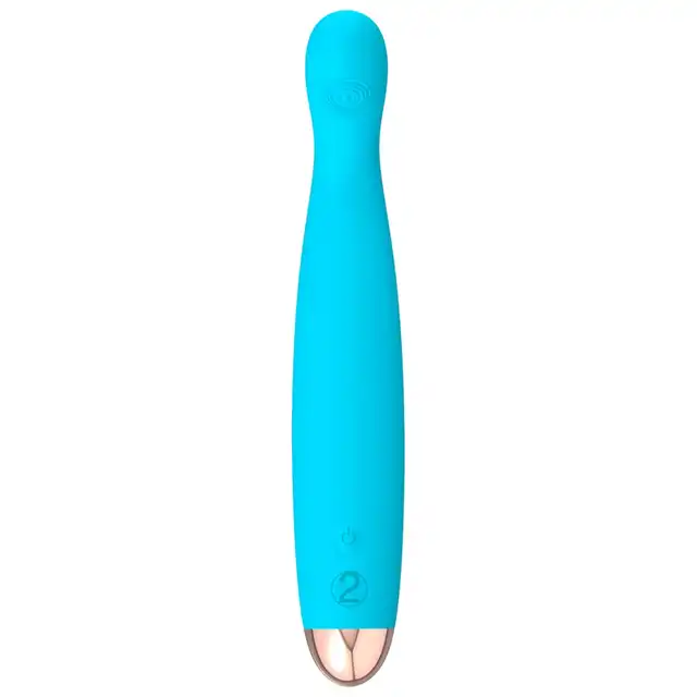 Cuties - 2.0 Mini Vibrator Blue - niezwykły mini wibrator z 7 funkcjami wibracji, bardzo giętki