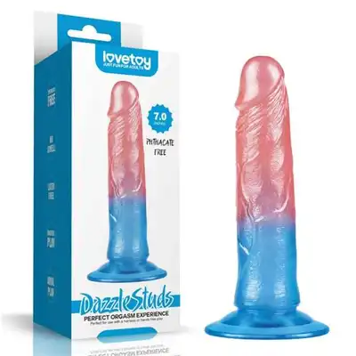 LoveToy - 7`` Dazzle Studs Dildo - unikatowe dildo z przyssawką, 17,8 centymetrów przyjemności!
