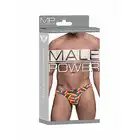 Male Power - Bong Thong  L/XL Rainbow - Elastyczne stringi w kolorową jodełkę