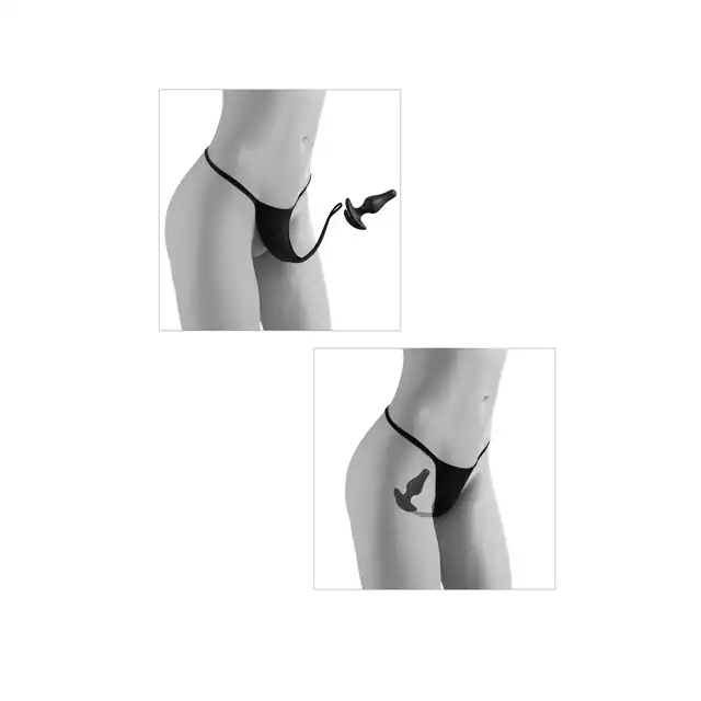 Hookup Panties - Crotchless Pleasure pearls with Butt Plug. Majteczki bezpaskowe z koreczkiem analnym. Innowacja.