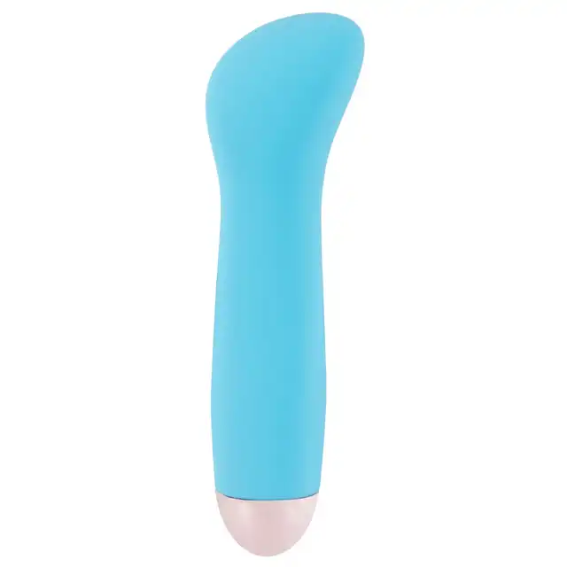 Cuties - Mini Vibrator Blue - kieszonkowy, unikatowy wibrator w kolorze błękitnym, 7 funkcji wibracji