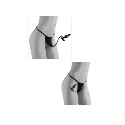 Hookup Panties - Crotchless Pleasure pearls with Butt Plug. Majteczki bezpaskowe z koreczkiem analnym. Innowacja.