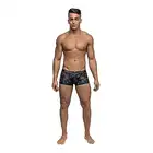 Male Power - Pouch Short L - Pełne szorty z wykończeniem imitującym skórę i intrygującym nadrukiem