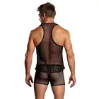 Male Power - Tank Top L/XL - Czarny, elastyczny top z materiału typy kabaretka