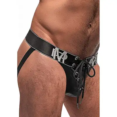 Male Power - Lace Up Jock L/XL. Seksowne męskie slipy z ekspozycją pośladków. 