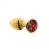 Taboom - Butt Plug With Diamond Jewel S - unikatowy złoty korek analny z pięknym, czerwonym diamentem