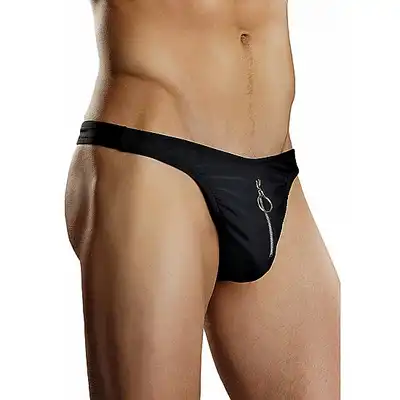 Male Power - Zippper Thong L/XL - Elastyczne stringi w wygodnym zamkiem z przodu - L/XL
