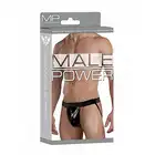 Male Power - Liquid Onyx Jock L/XL - Majtki męskie eksponujące pośladki