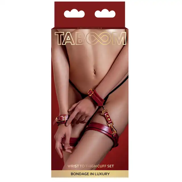 Taboom - Wrist To Thigh Cuff Set - elegancki zestaw do krępowania nadgarstków i ud