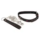 Bad Kitty - Collar and Leash - Zestaw: smycz z obrożą w śliczne czerwone serduszka