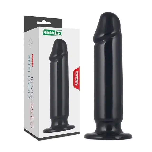 LoveToy- King Sized Anal Dildo - 23 cm dildo analne, w kolorze czarnym