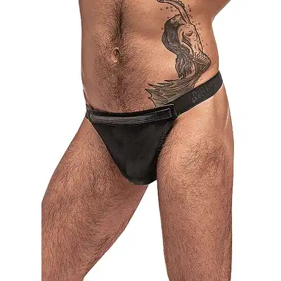 Male Power - Rip Off Thong L/XL - Stringi męskie z szybkim odpięciem na rzepy