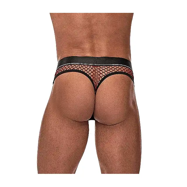Male Power - Cock Ring Thong L/XL - Wyjątkowe stringi z elastycznym ringiem i odpinanym woreczkiem na penisa