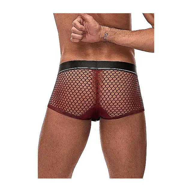 Male Power - Mini Cock Ring Short L - Szorty męskie z ringiem i odpinaną sakiewką na penisa