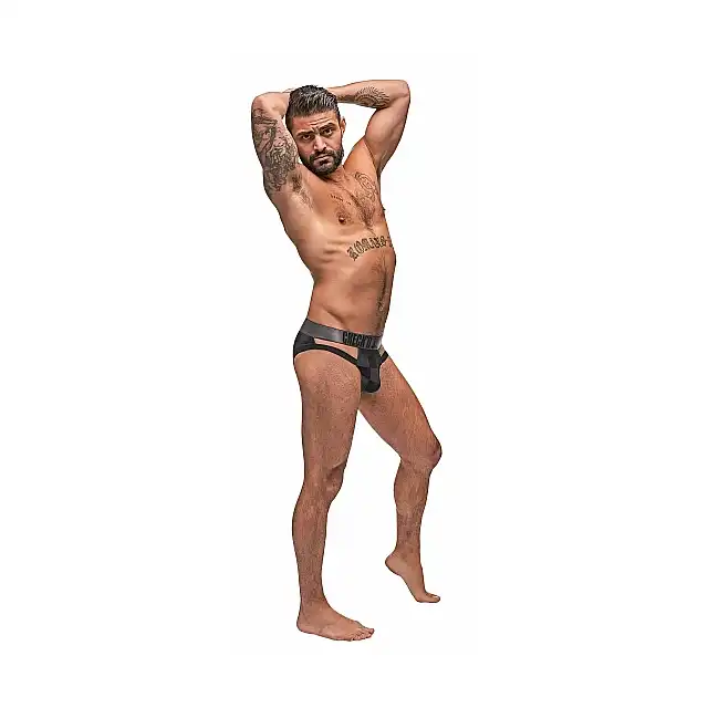 Male Power - Cutout Jock L/XL - Majtki męskie w szachownice odsłaniające pośladki