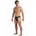 Male Power - Liquid Onyx Jock L/XL - Majtki męskie eksponujące pośladki