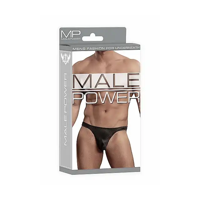 Male Power - Bong Thong  Satin L/XL - Klasyczne dopasowane i wygodne stringi męskie