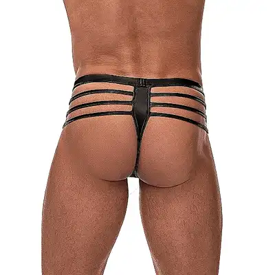 Male Power- Cage Thong L/XL - Stringi męskie z paskami na biodrach