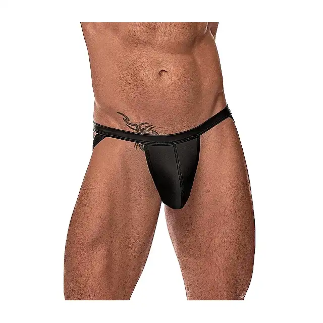 Male Power - Strappy Ring Jock L/XL - Majtki męskie z seksownymi paskami na pośladkach