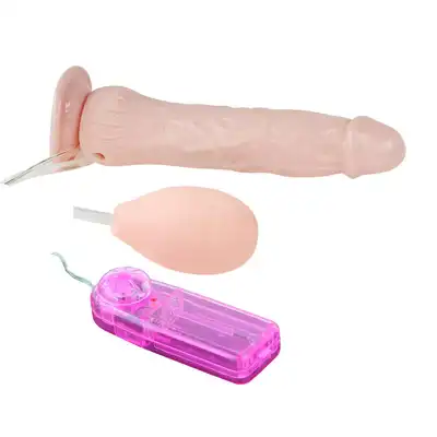 Baile - Penis with pump-squirting - wibrator o realistycznym wyglądzie penisa, z funkcja wytrysku