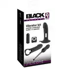 Black Velvets - Vibrator Kit - Wibrator z trzema silikonowymi nakładkami - wtyczka, wibrator, pocisk
