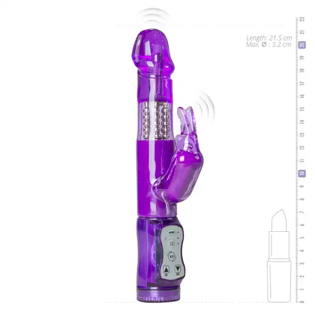 Easytoys Purple Rabbit Vibrator Wibrator króliczek z ruchomymi kulkami, 12 programów