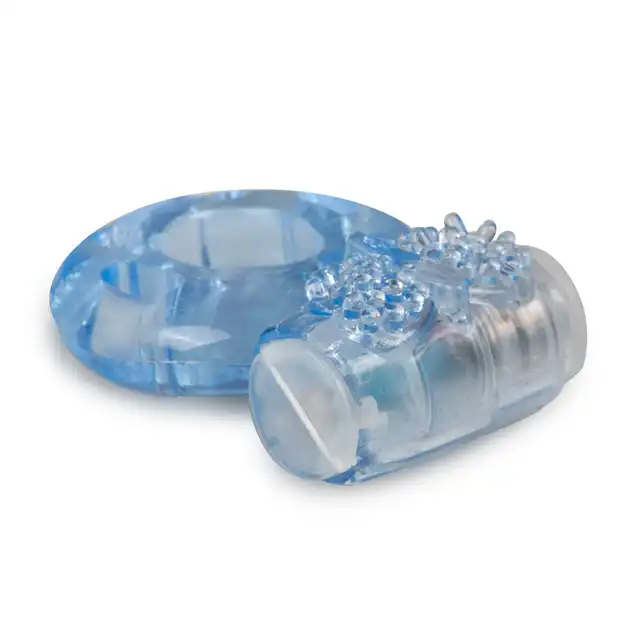 Easy Toys - Vibrating Cock Ring Blue Ring z wibrującym motylkiem w kolorze niebieskim