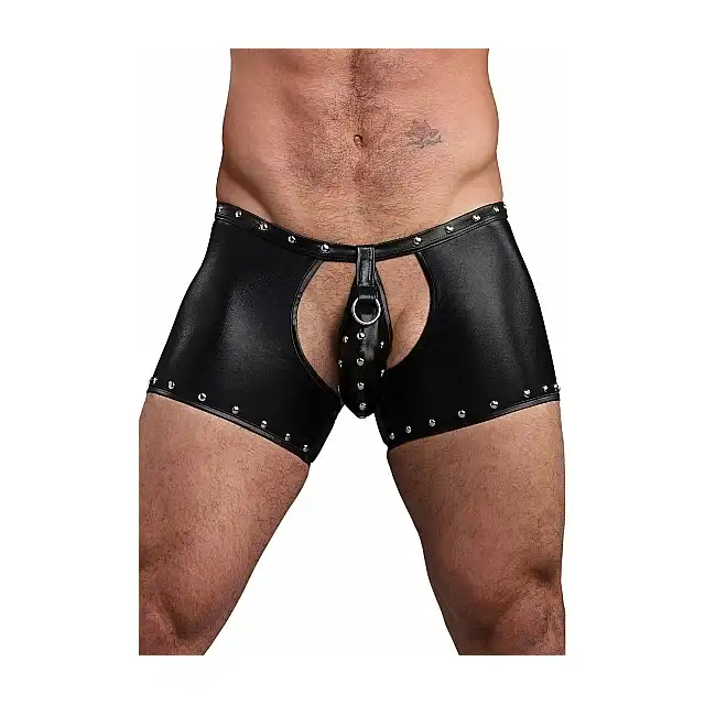 Male Power - Poseidon L/XL. Czarne bokserki z seksownymi wycięciami. 