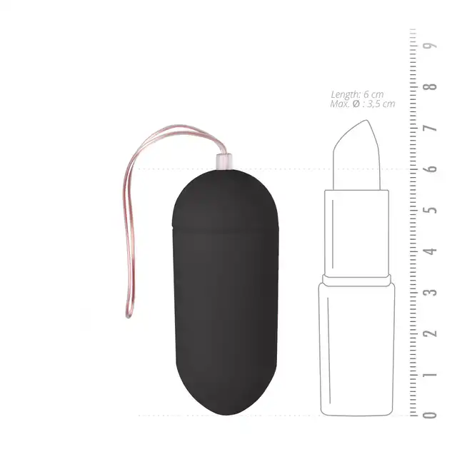 Easytoys Vibration Egg - Black Bezprzewodowe jajeczko sterowane pilotem. Kolor czarny