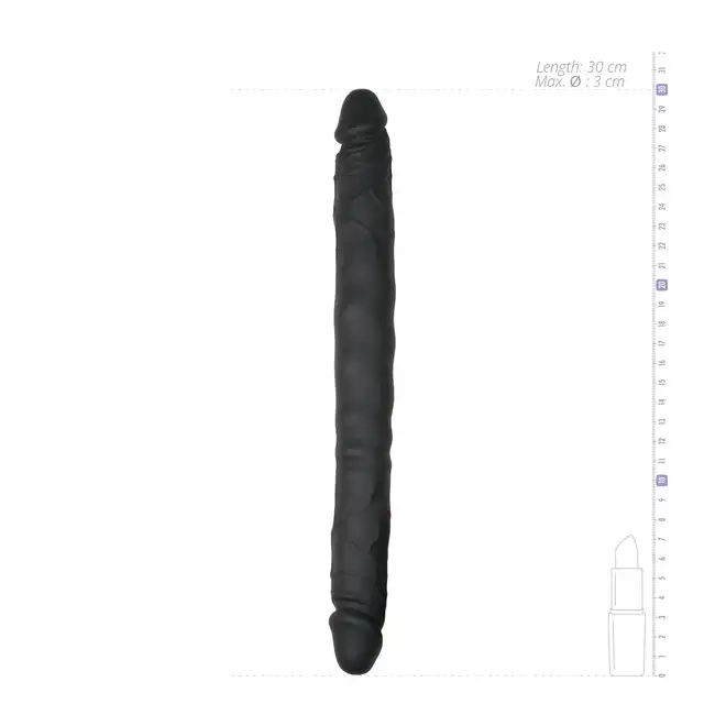 Easy Toys - Silicone Double Ended Dildo Realistyczne podwójne dildo 30 cm w kolorze czarnym