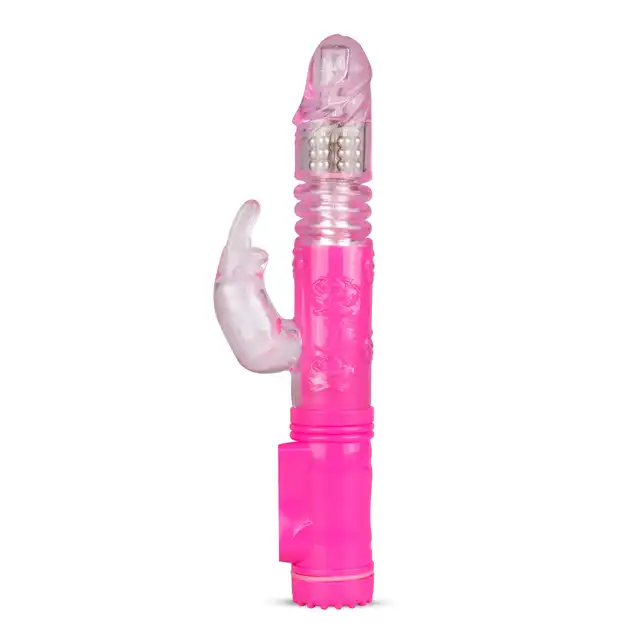EasyToys Thrusting Rabbit Vibrator Pink Różowy wibrator króliczek z ruchem posuwistym i ruchomymi kuleczkami !
