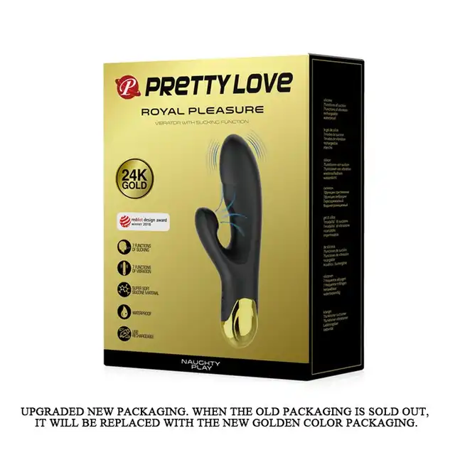 Pretty Love - Naughty Play USB. Wibrator z funkcją ssania łechtaczki. Czarno-złoty