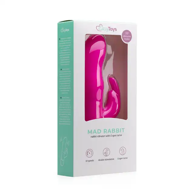 Easy Toys - Mad Rabbit Pink Magiczny wibrator stymulujący punkt G i łechtaczkę  -17 cm