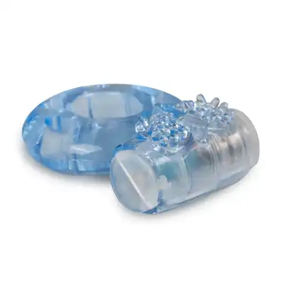 Easy Toys - Vibrating Cock Ring Blue Ring z wibrującym motylkiem w kolorze niebieskim