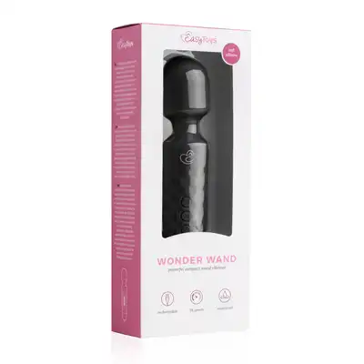 Easy Toys - Wonder Wand Black Masażer 18 wzorów wibracji, ładowny na USB