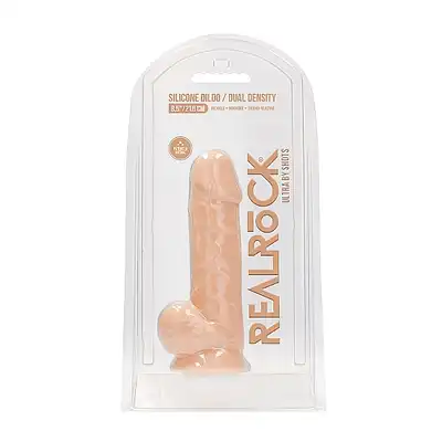 Silicone Dildo With Balls - 21,6 cm - Flesh