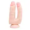Easy Toys - Double Dong  18 cm - Podwójne wyjątkowo realistyczne dildo 18 cm z przyssawką