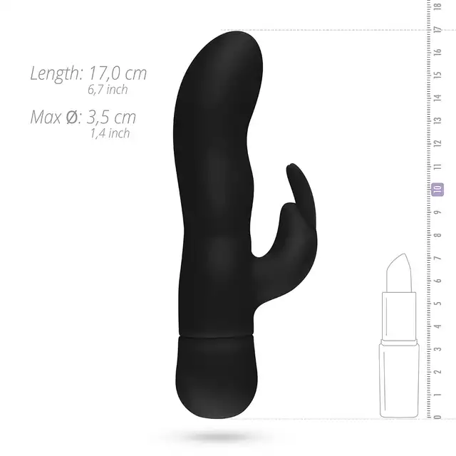 Easy Toys - Mad Rabbit Vibrator - Black Magiczny wibrator stymulujący punkt G i łechtaczkę -17 cm
