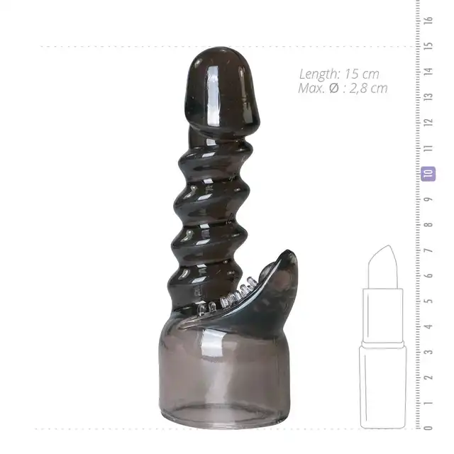 Easy Toys - Spiral Wand Attachment . Czarna nakładka na magiczną różdżkę. Stymulująca spirala 