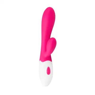 Easy Toys - Aurora Galaxy Vibe Pink Silikonowy wibrator z podwójną stymulacją,10 programów, USB