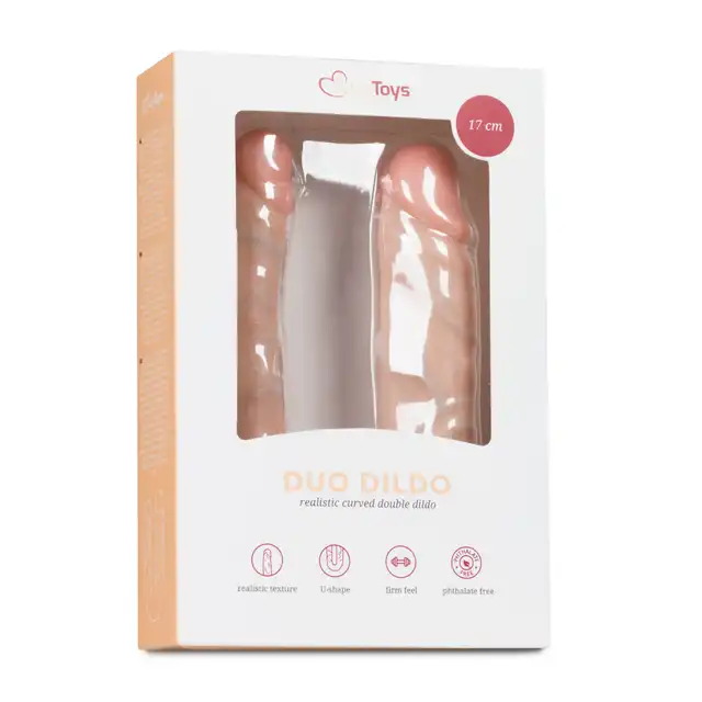 Easy Toys - Duo Dildo 17 cm Realistyczne dildo w kształcie litery U do podwójnej stymulacji