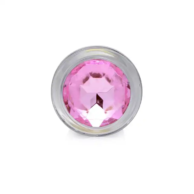Booty Sparks - Pink Gem Glass M. Szklany korek analny z eleganckim różowym kryształkiem