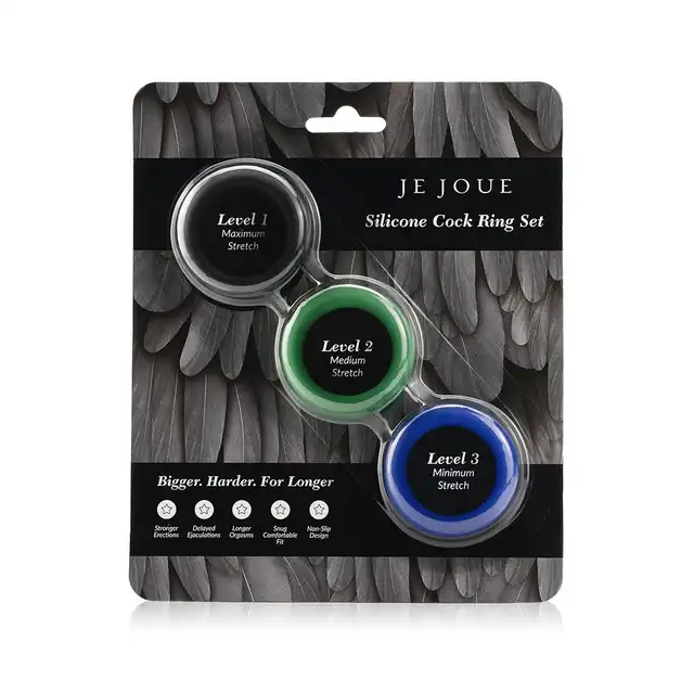 Je Joue - C-Ring Set 3. Zestaw ekskluzywnych silikonowych pierścieni erekcyjnych, różne średnice 