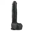 Easy Toys - Realistic Dildo Black - 29,5 Duży realistyczny członek z przyssawką